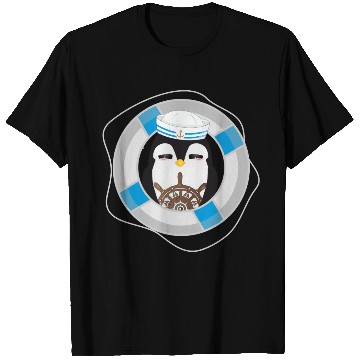 Discover cute penguin as a sailor in marine look T Shirts