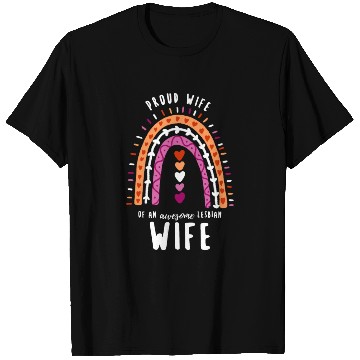 Discover Proud Wife Lesbian Wife Rainbow T Shirts