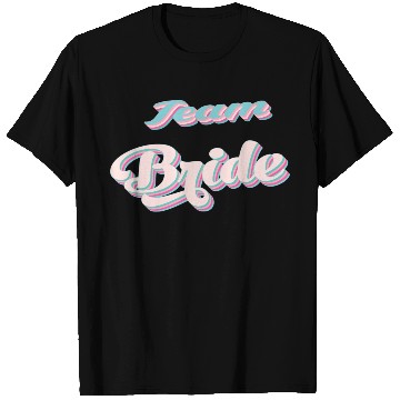 Discover Bachelorette party team bride coul retro pink T Shirts