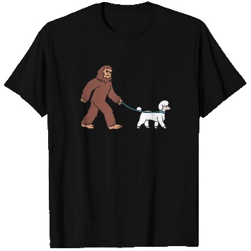 Discover Bigfoot Sasquatch Walking Poodle T Shirts