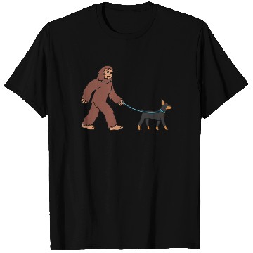 Discover Bigfoot Sasquatch Walking Doberman T Shirts