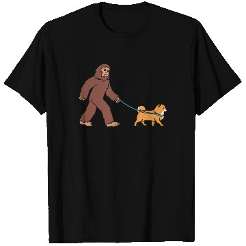 Discover Bigfoot Sasquatch Walking Pomeranian T Shirts