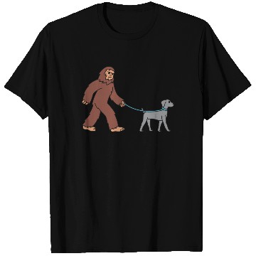 Discover Bigfoot Sasquatch Walking Weimaraner T Shirts