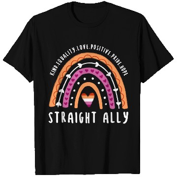 Discover Straight Ally Lesbian Pride Rainbow T Shirts