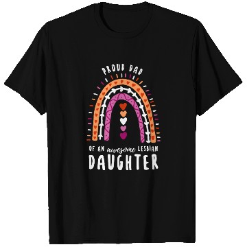 Discover Proud Dad Lesbian Daughter Rainbow T Shirts