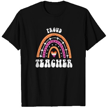 Discover Proud Teacher Lesbian Pride Rainbow T Shirts
