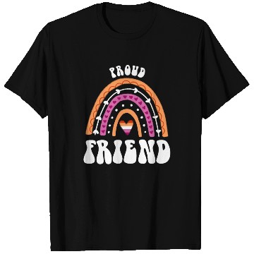 Discover Proud Friend Lesbian Pride Rainbow T Shirts