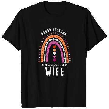 Discover Proud Husband Lesbian Wife Rainbow T Shirts