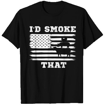 Discover I'd Smoke That Chicken Pig Cow American Flag T Shirts