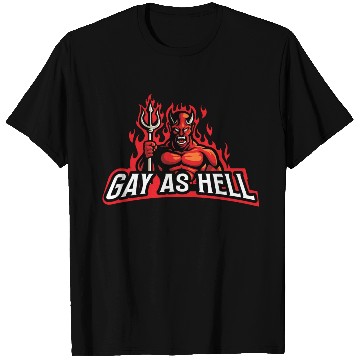 Discover Pride Month Demon - Gay As Hell T Shirts
