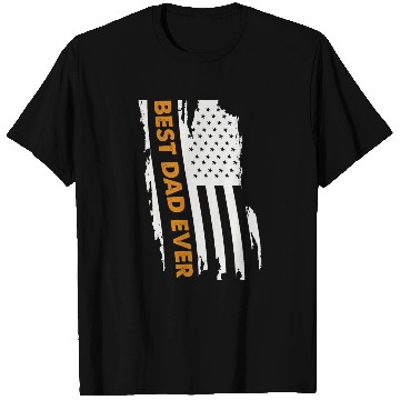 Discover Father's Day Best Dad Ever with Us American Flag T Shirts