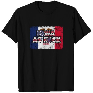 Discover America US Flag State Flag Iowa T Shirts