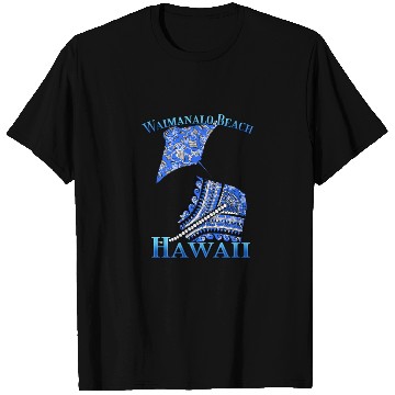 Discover Waimanalo Beach Vacation Tribal Stingrays T Shirts