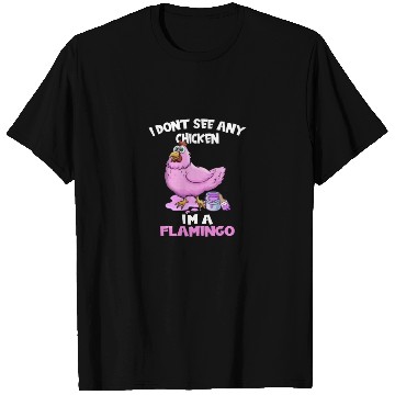 Discover Funny Flamingo Pink Chicken Cartoon T Shirts