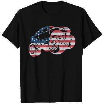 Discover Monster Truck American Flag Racing USA Patriotic T Shirts