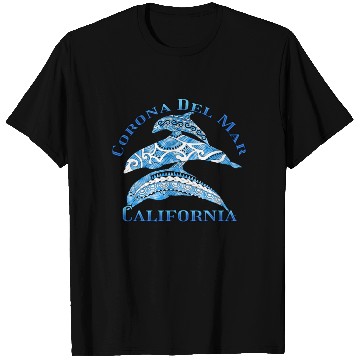 Discover Corona Del Mar California Vacation Tribal Dolphins T Shirts