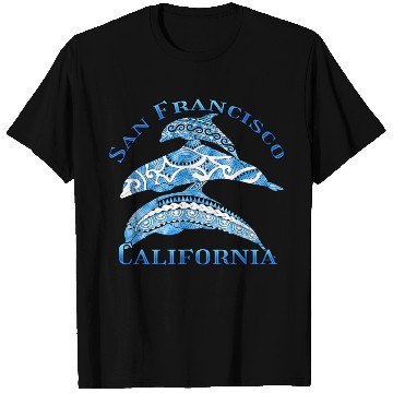 Discover San Francisco California Vacation Tribal Dolphins T Shirts