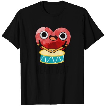 Discover Heart Beat Funny Heart Drummer Pun T Shirts