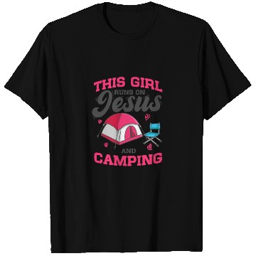Discover Camper This Girl Runs On Jesus And Camping T Shirts