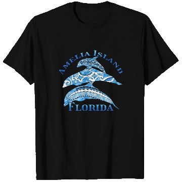 Discover Amelia Island Florida Vacation Tribal Dolphins T Shirts