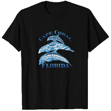 Discover Cape Coral Florida Vacation Tribal Dolphins T Shirts