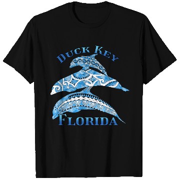 Discover Duck Key Florida Vacation Tribal Dolphins T Shirts