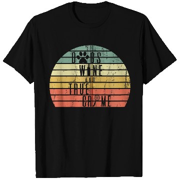 Discover Cool Vintage Dogs Wine and True Crime Retro Sunset T Shirts