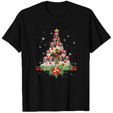 Discover Saint Bernard Christmas Tree T Shirts Dog Owner Gift