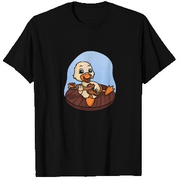 Discover Duck Playing Guitar T Shirts