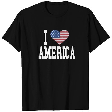 Discover US Flag Proud American I Heart America, I Love T Shirts