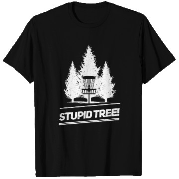 Discover Funny Disc Golf Stupid Tree Distressed Frisbee T Shirts