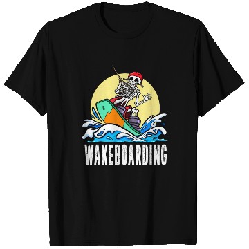 Discover Wakeboarder Skeleton On The Wakeboarding T Shirts