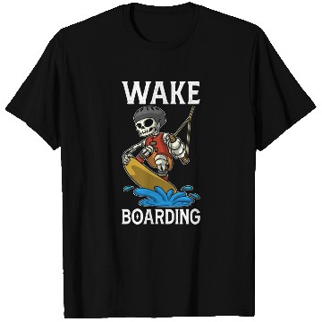 Discover Wakeboarder Skeleton On The Wakeboarding T Shirts
