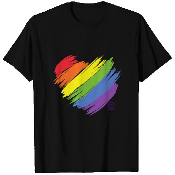 Discover Majestic Brand Rainbow Heart Collection T Shirts