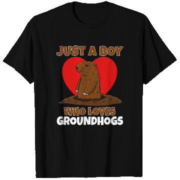 Discover Just A Boy Who Loves Groundhog T Shirts