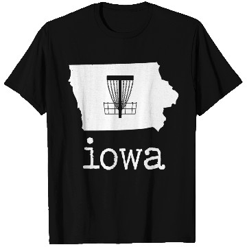Discover State of Iowa Disc Golf T Shirts Golfer Golfing