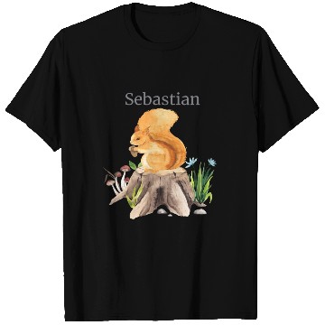 Discover Waldtier Squirrel Flowers Name Sebastian T Shirts