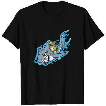 Discover Shark Swims With Turtle And Crab T Shirts