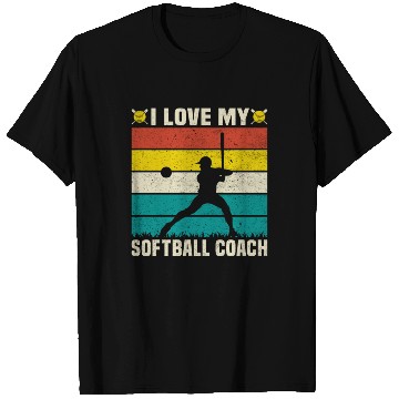 Discover Retro Vintage Style I Love My Softball Coach T Shirts