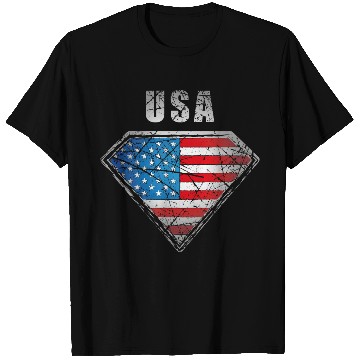 Discover USA superhero flag legend vintage crest T Shirts