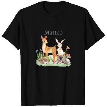 Discover Waldtier Forest Animal Deer Hare Hedgehog Flowers T Shirts