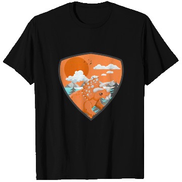 Discover triceratops predators in mountains T Shirts