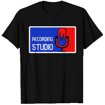 Discover Recording Studio Logo Microphone T Shirts