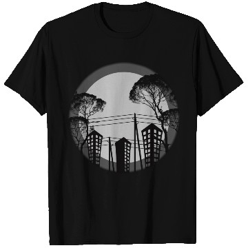 Discover Black Tree Building T Shirts