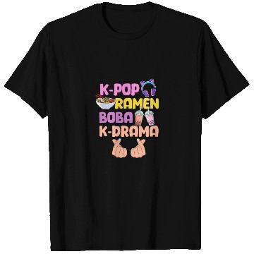 Discover K-Pop Ramen Boba K-Drama T Shirts