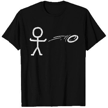 Discover Stick Man Playing Disc Golf Frisbee Golfing Golfer T Shirts