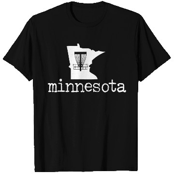 Discover State of Minnesota Disc Golf T Shirts Golfer Golfing