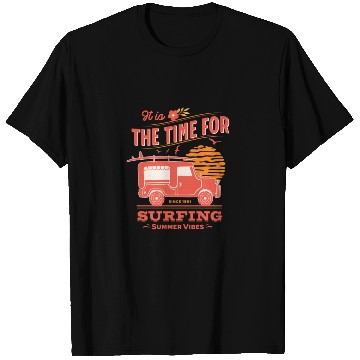Discover Retro Surfing Design – Summer Beach Vibes. T Shirts
