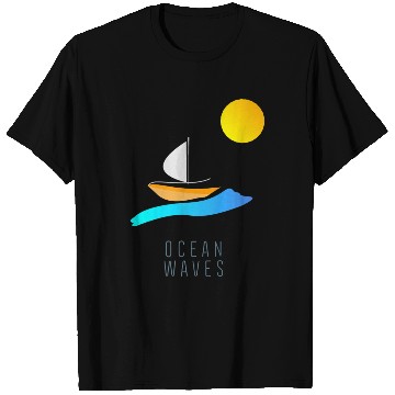 Discover Ocean Waves Sailing Yachting Abstract T Shirts