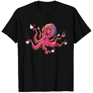 Discover Octopus Drinking Coffee T Shirts